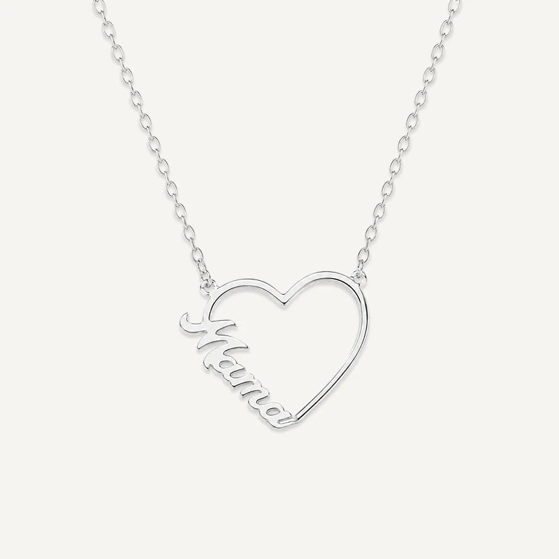 Collier Cœurs Prénoms Entrelacés Argent 1 Prénom