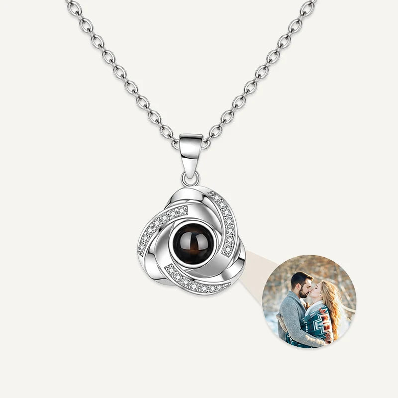 Collier Éternité Projection Photo Argent