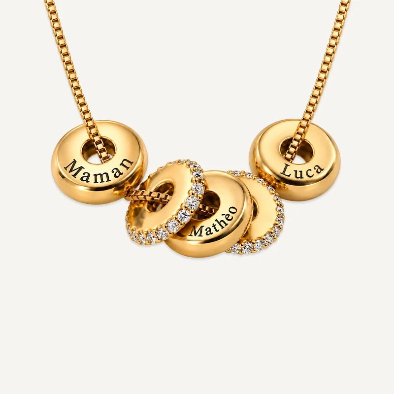 Collier Famille Prénoms Gravés