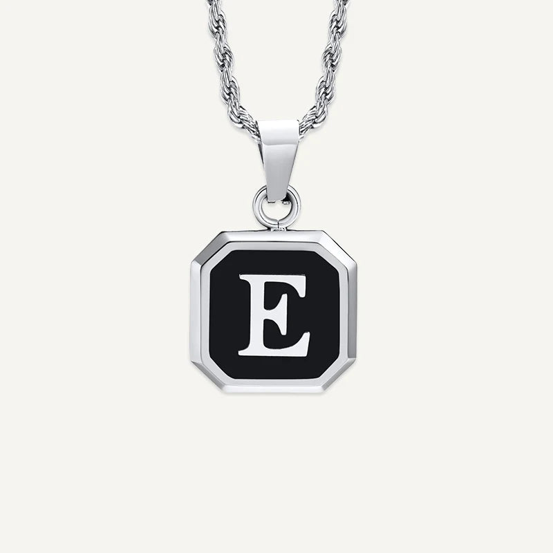 Collier Homme Médaillon Initiale E