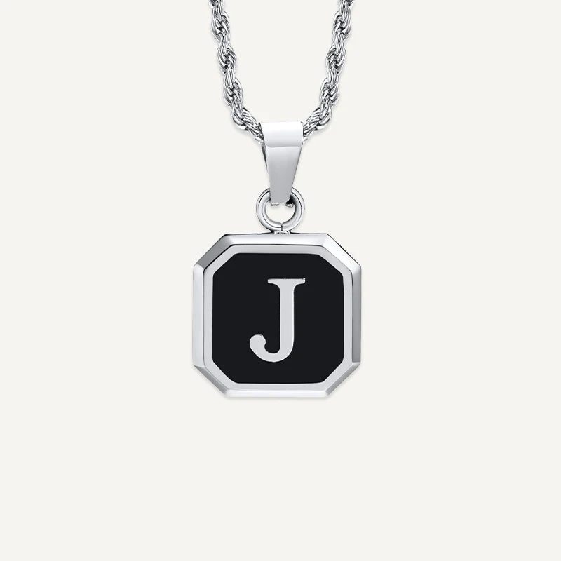 Collier Homme Médaillon Initiale J