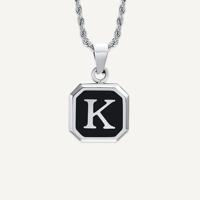 Collier Homme Médaillon Initiale K