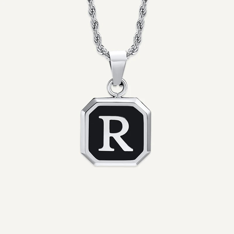 Collier Homme Médaillon Initiale R