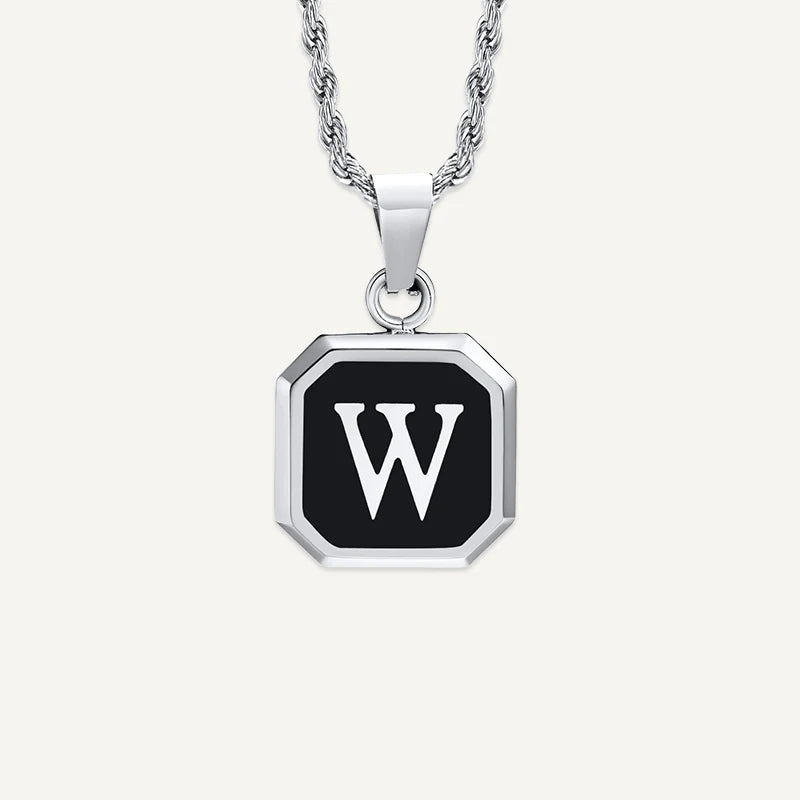 Collier Homme Médaillon Initiale W