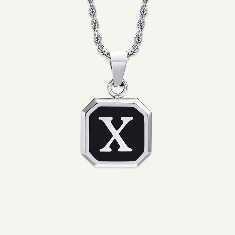 Collier Homme Médaillon Initiale X