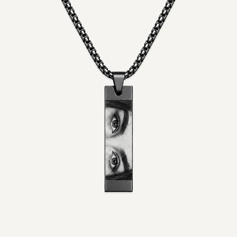 Collier Homme Photo Regard Noir