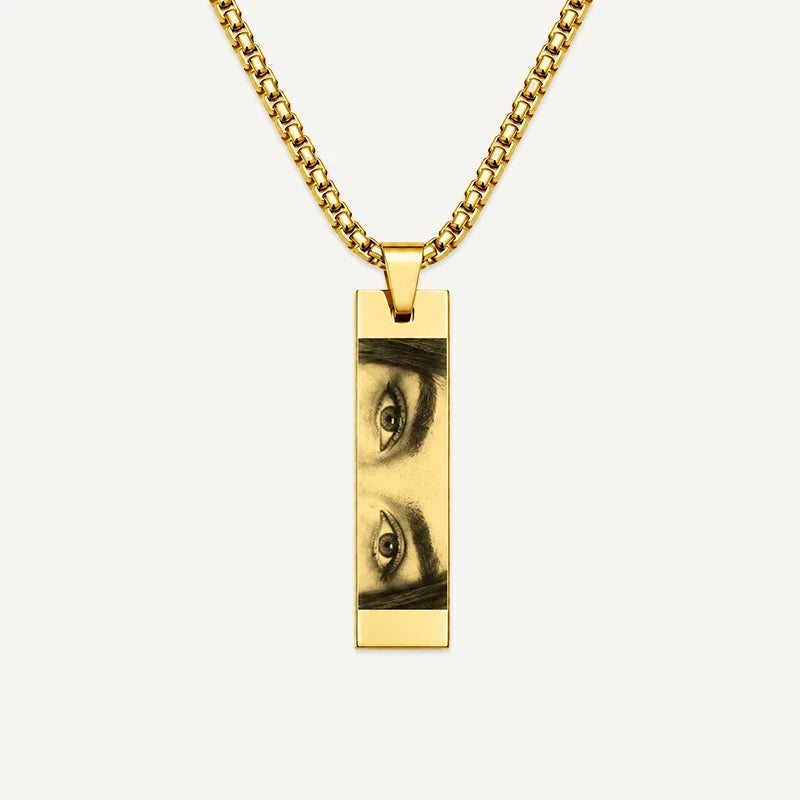 Collier Homme Photo Regard Or