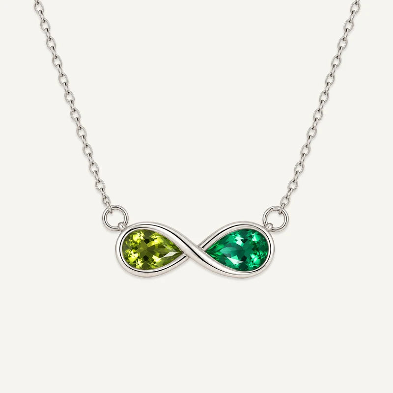 Collier Infini Duo Pierres Argent