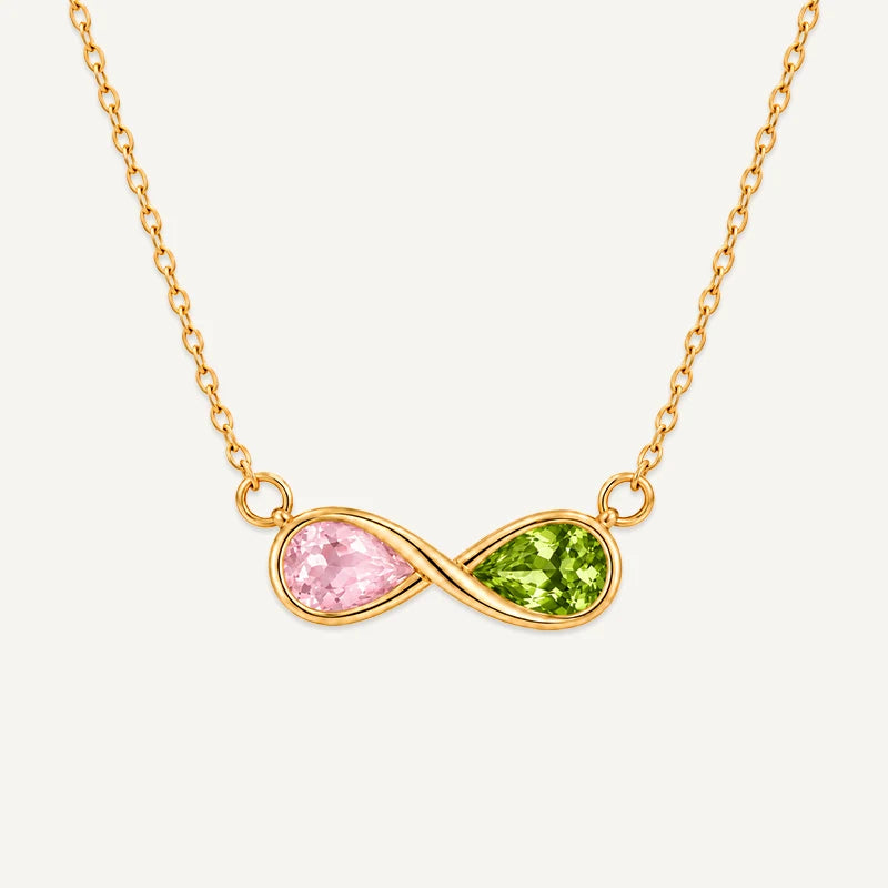 Collier Infini Duo Pierres Or 2