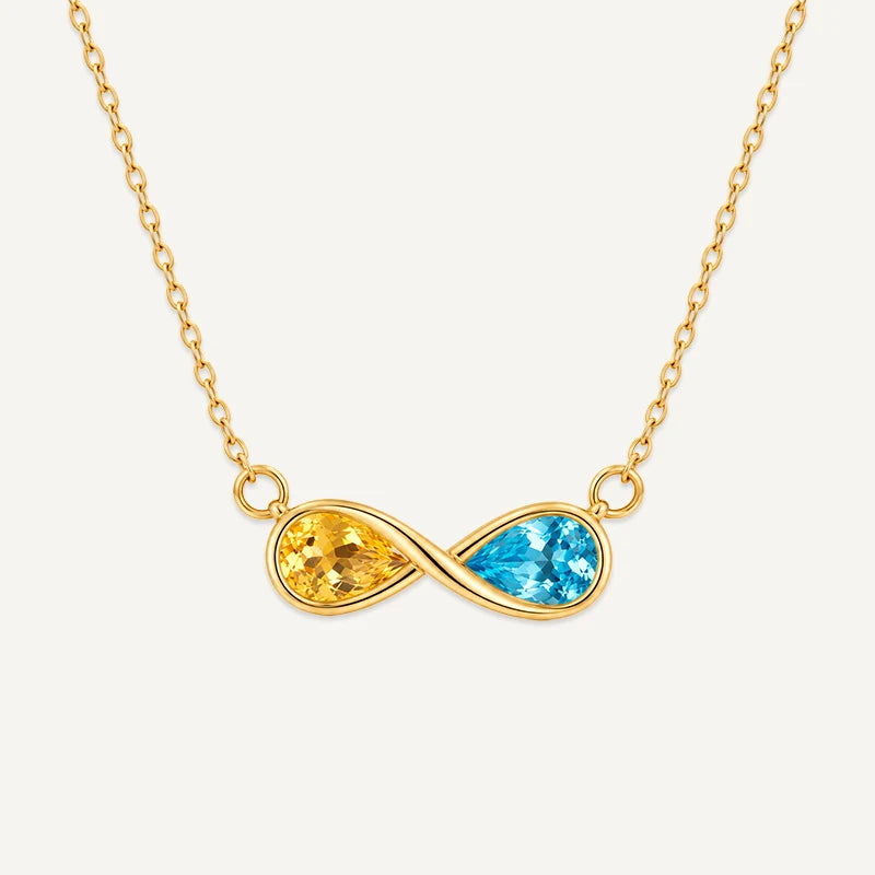 Collier Infini Duo Pierres Or