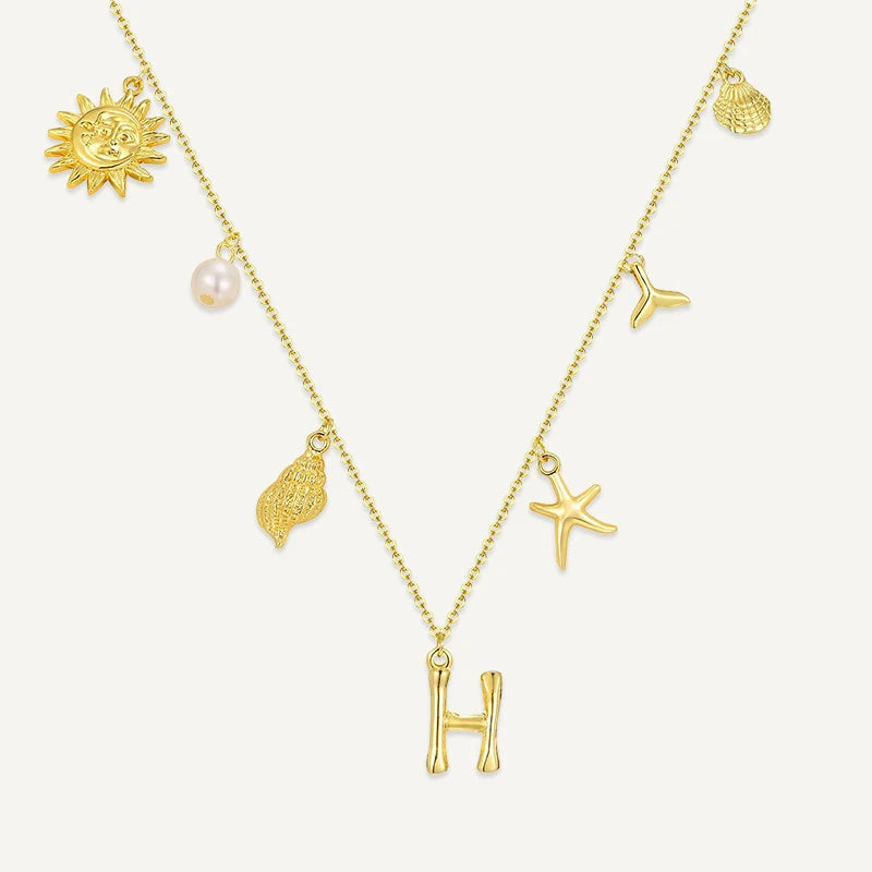 Collier Initiale Charms d’Été Lettre H