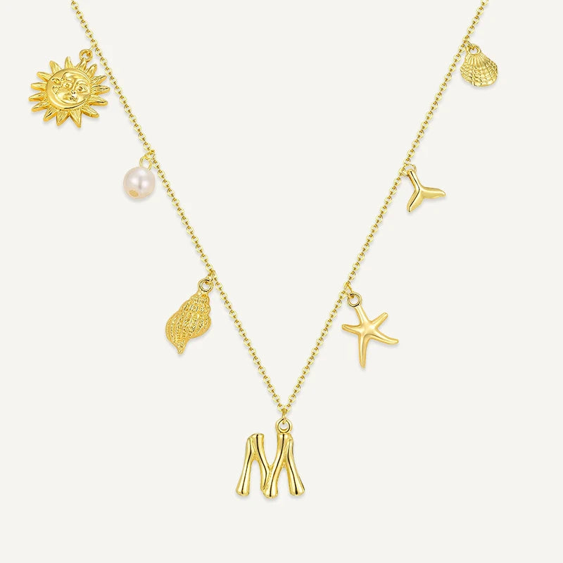 Collier Initiale Charms d’Été Lettre M