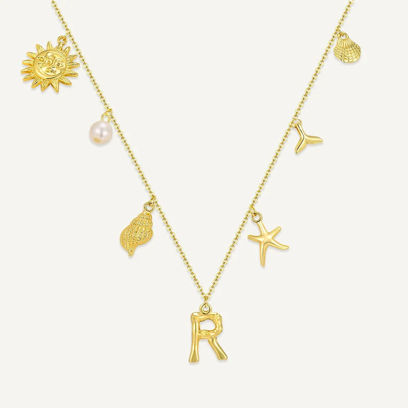 Collier Initiale Charms d’Été Lettre R