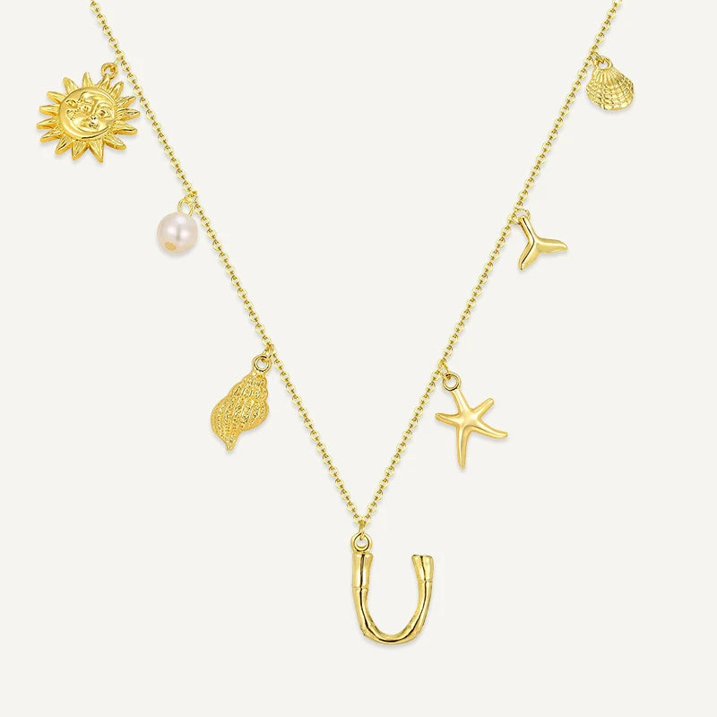 Collier Initiale Charms d’Été Lettre U