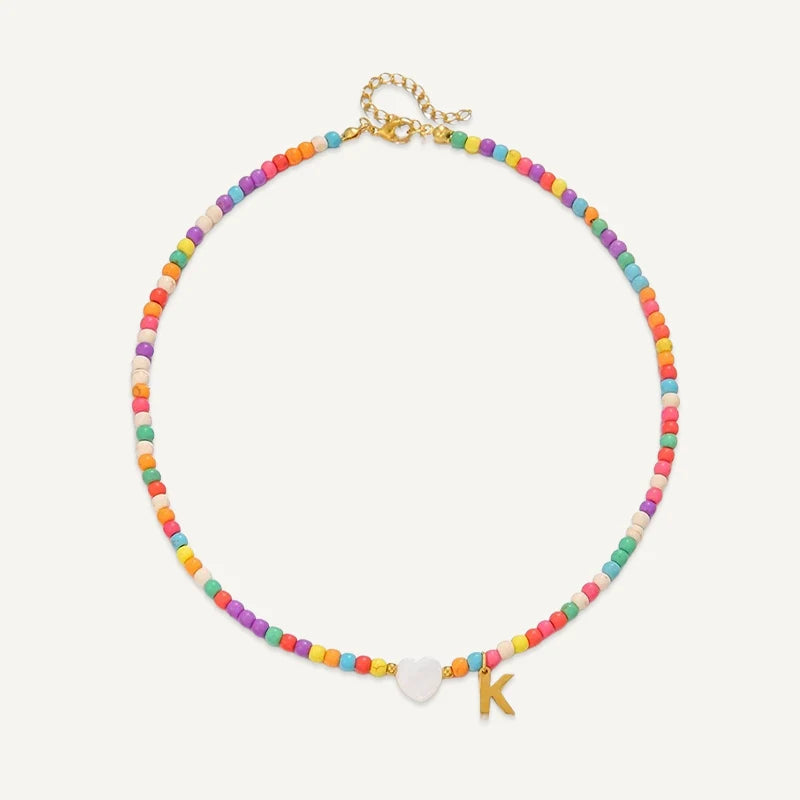Collier Initiale Enfant Multicolore K
