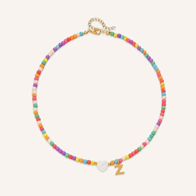 Collier Initiale Enfant Multicolore Z