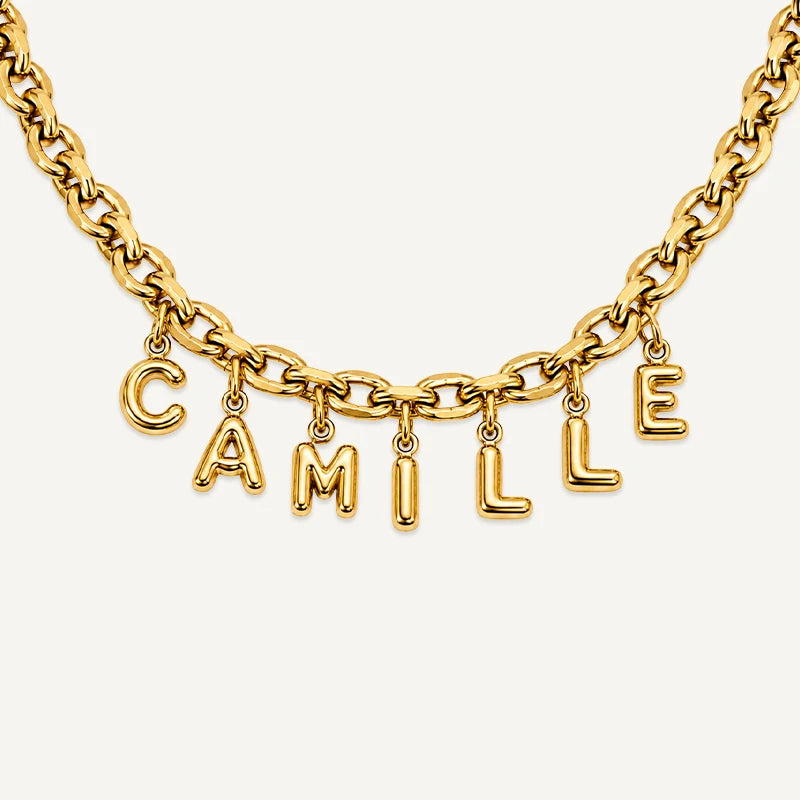 collier-lettre-3d-personnalise-chaine-maillons 7 Lettres