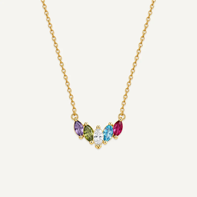 Collier Marquise Pierres de Naissance 5 Or