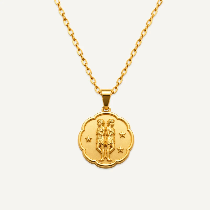 Collier Médaille du Zodiaque Gémeaux