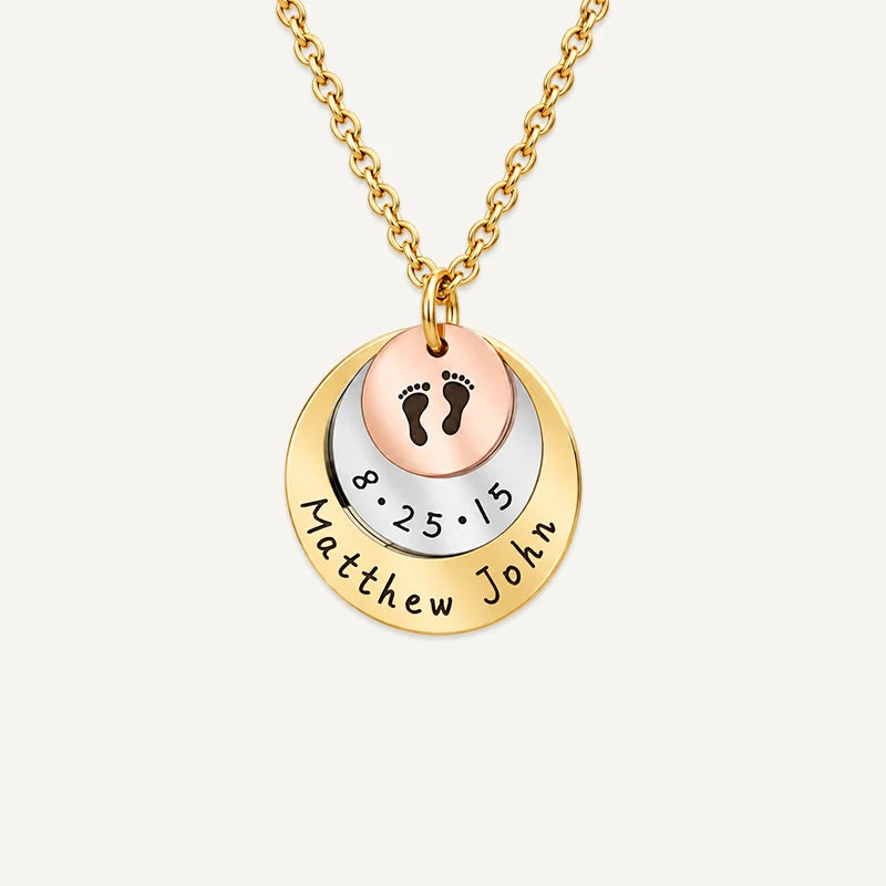 Collier Médaillon Naissance Personnalisé
