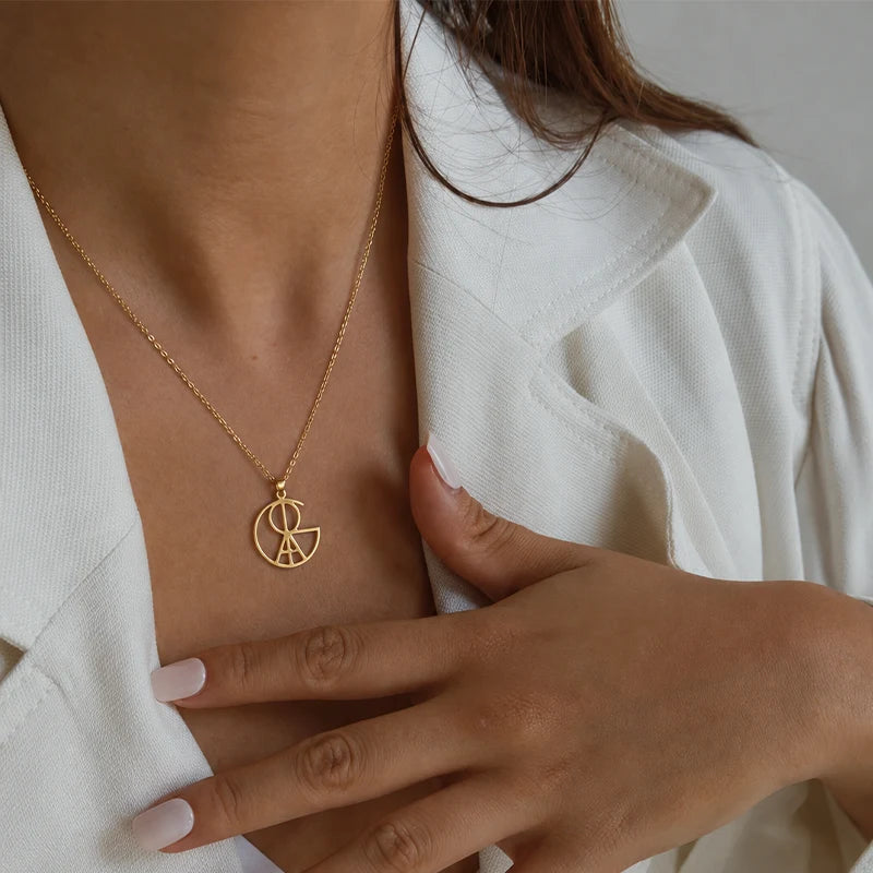 Collier Monogramme Prénom Personnalisé Or Femme
