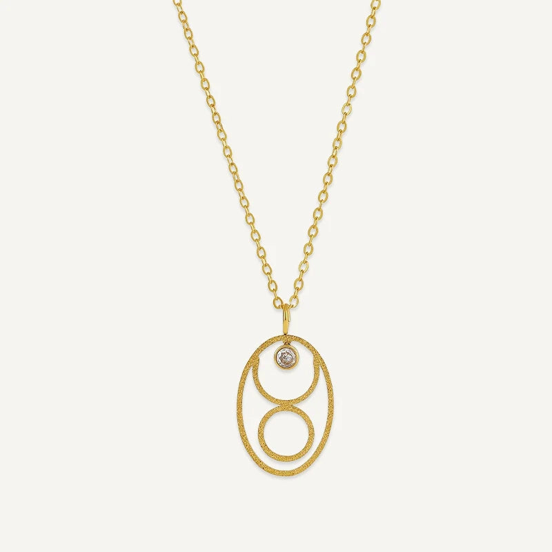 Collier Ovale Signe Astrologique avec Pierre de Naissance Taureau