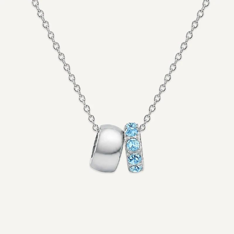 Collier Pendentif Pierre de Naissance Argent Decembre