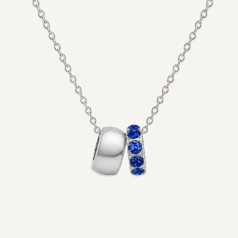 Collier Pendentif Pierre de Naissance Argent Septembre