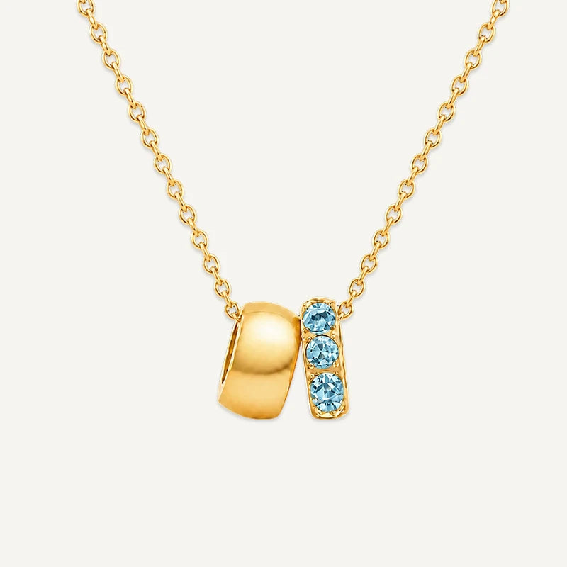 Collier Pendentif Pierre de Naissance Or Decembre
