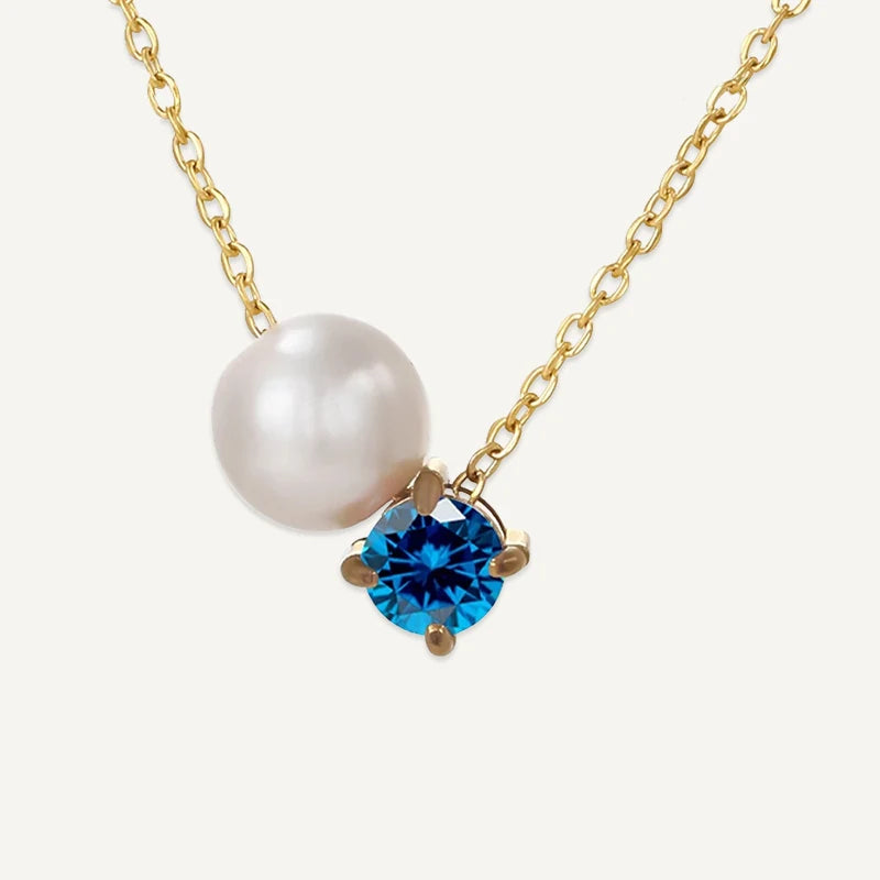 Collier Perle et Pierre de Naissance Décembre