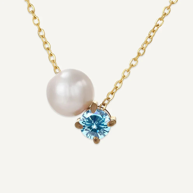 Collier Perle et Pierre de Naissance Mars