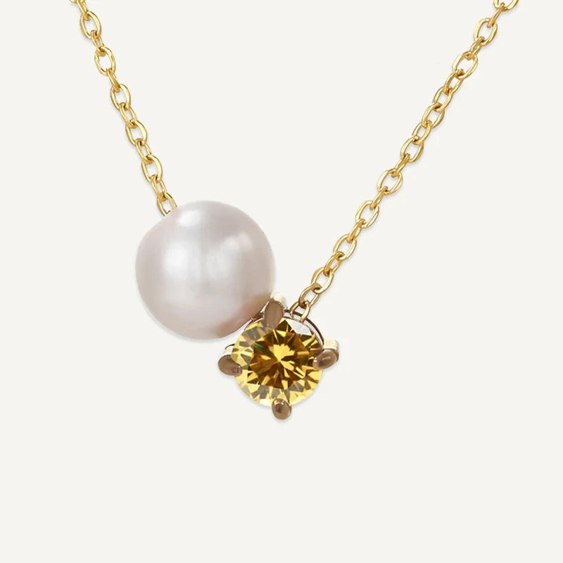 Collier Perle et Pierre de Naissance Novembre