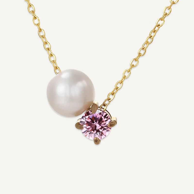 Collier Perle et Pierre de Naissance Octobre