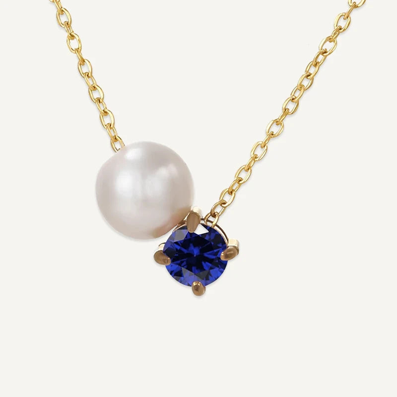 Collier Perle et Pierre de Naissance Septembre