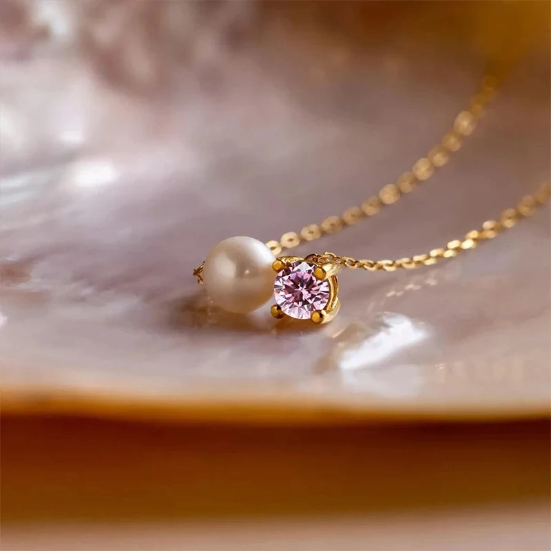 Collier Perle et Pierre de Naissance