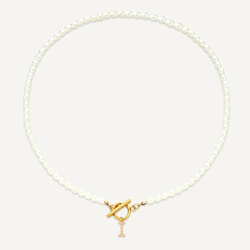 Collier Perles Initiale I
