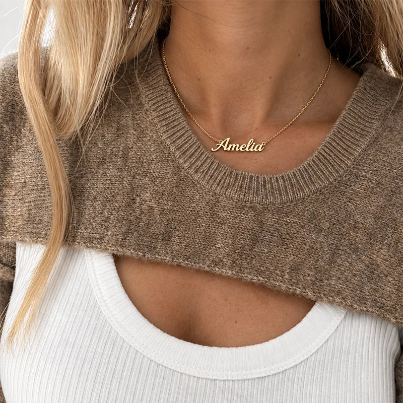 Collier Personnalisé Prénom Or Femme