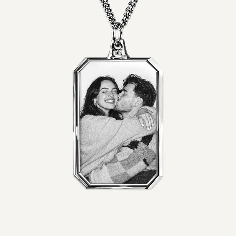 Collier Plaque Photo Cristal 3D Papa
