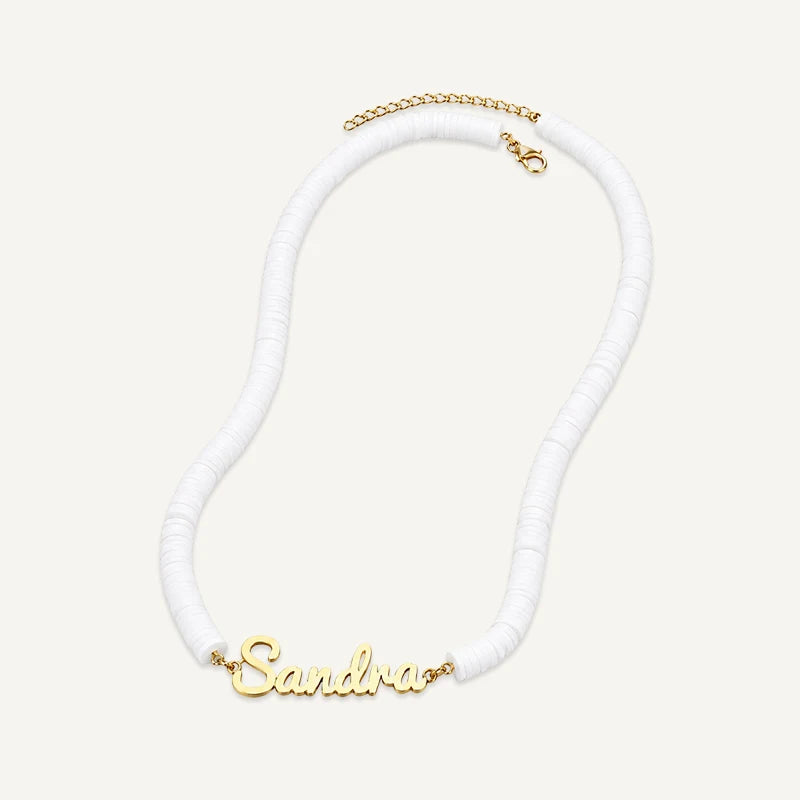 Collier Prénom Enfant Coloré Or Blanc