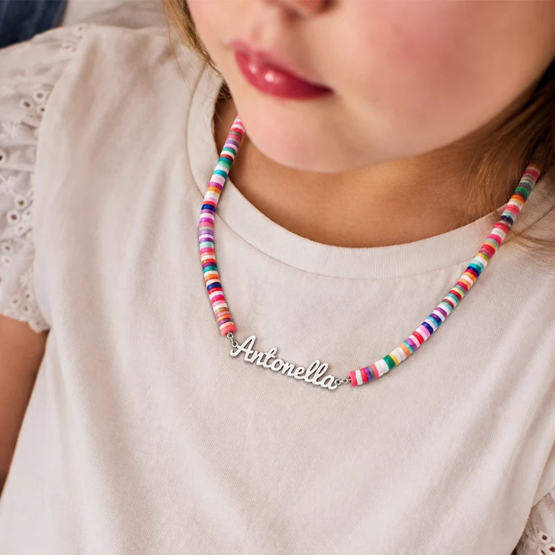 Collier Prénom Enfant Multicolore Argent Efant