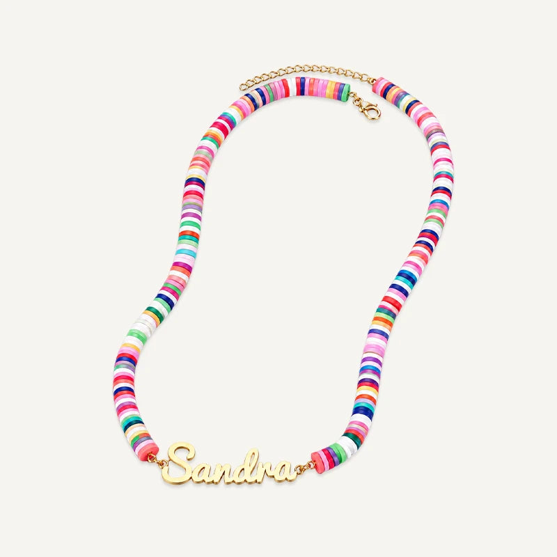 Collier Prénom Enfant Multicolore Or