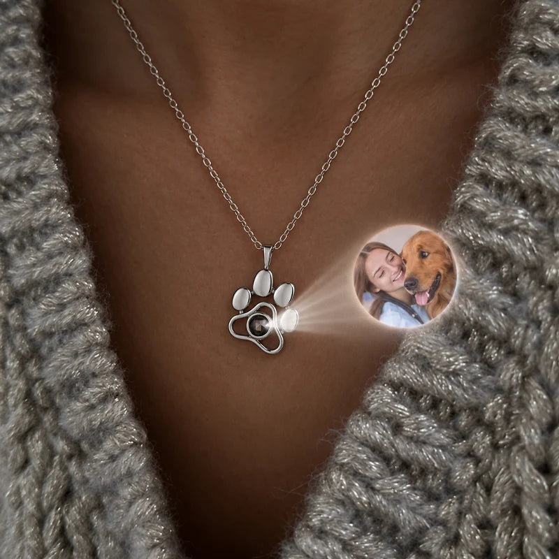 Collier Projection Photo Chien Femme