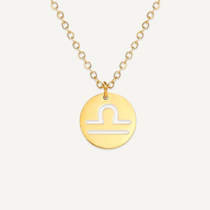 Collier Signe Astrologique Découpé Or Balance