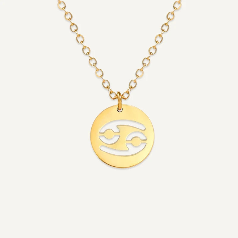 Collier Signe Astrologique Découpé Or Cancer