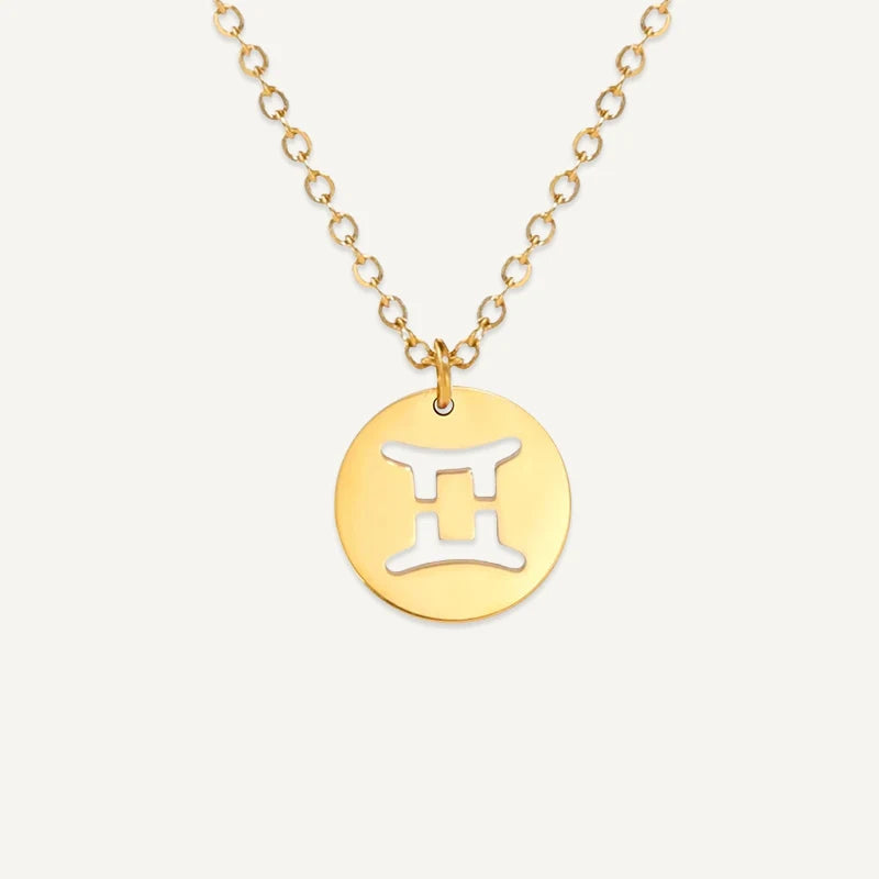 Collier Signe Astrologique Découpé Or Gémeaux