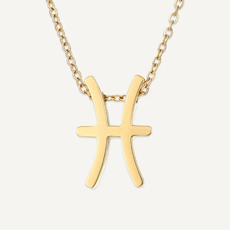 Collier Symbole Astrologique Or Poissons