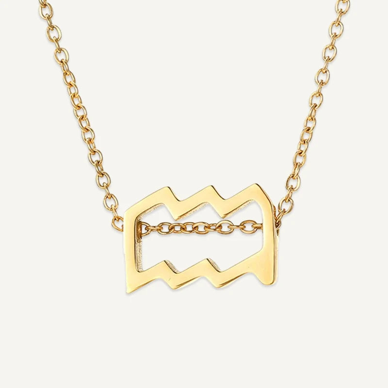 Collier Symbole Astrologique Or Verseau