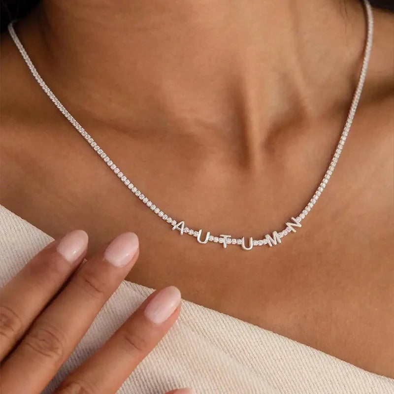 Collier Tennis Prénom Personnalisé Acier Inoxydable