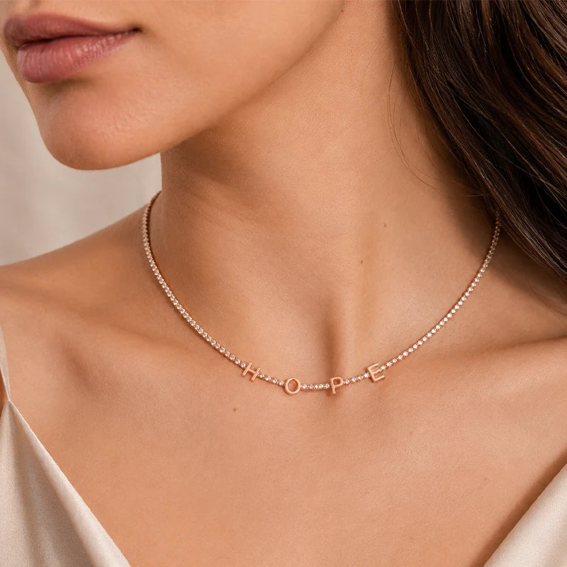 Collier Tennis Prénom Personnalisé Femme