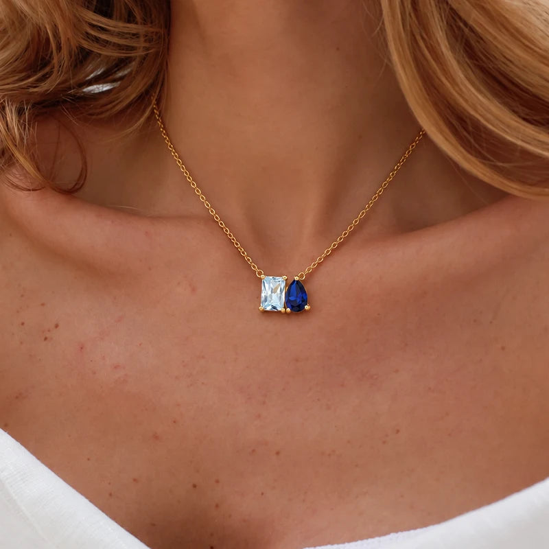 Collier Toi et Moi Pierres de Naissance femme